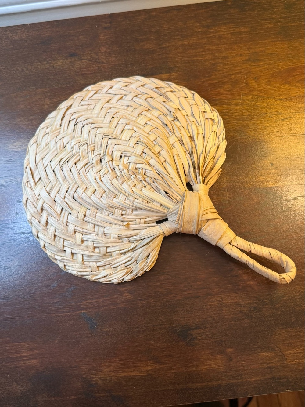 Woven Handheld Raffia Fan - Natural